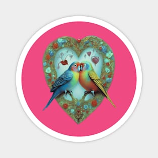 Parrots kissing Magnet